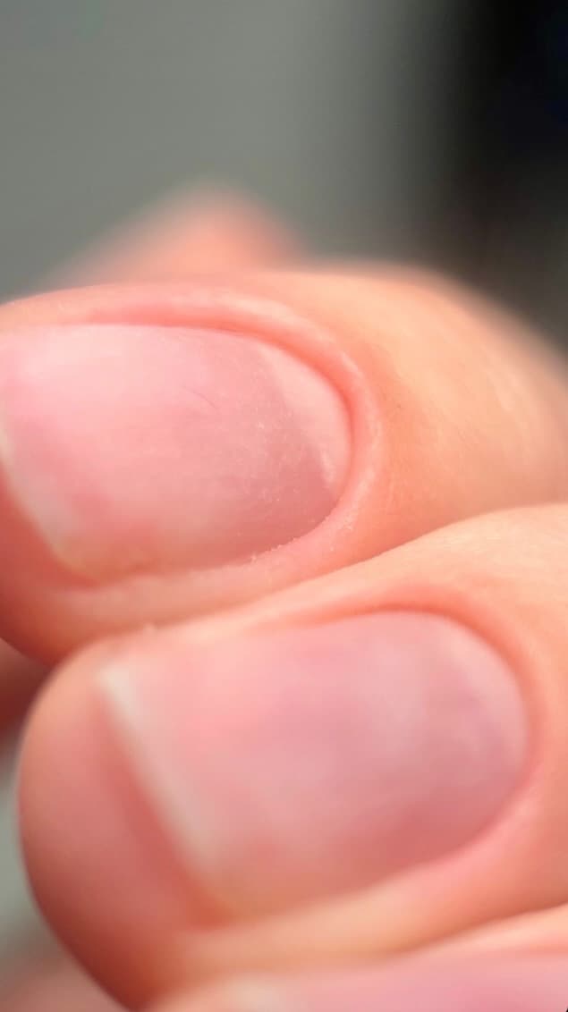 Ongles naturels préparés, cuticules nettes, avant la pose